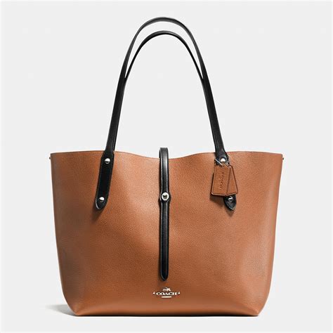 coach market leather tote bag.